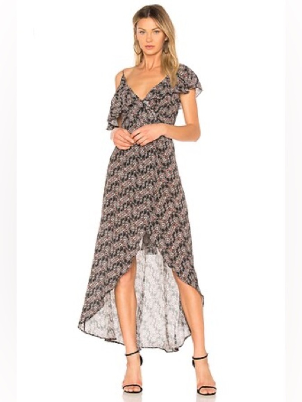 Revolve Paulette Maxi Dress in Black Wallpaper KARINA GRIMALDI